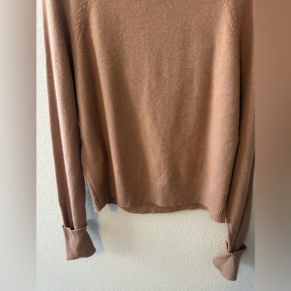 PAIGE Women's Cherise Sweater Turtle Neck Cropped Cutout Design in Toffee Sz XL - Picture 9 of 14